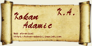 Kokan Adamić vizit kartica